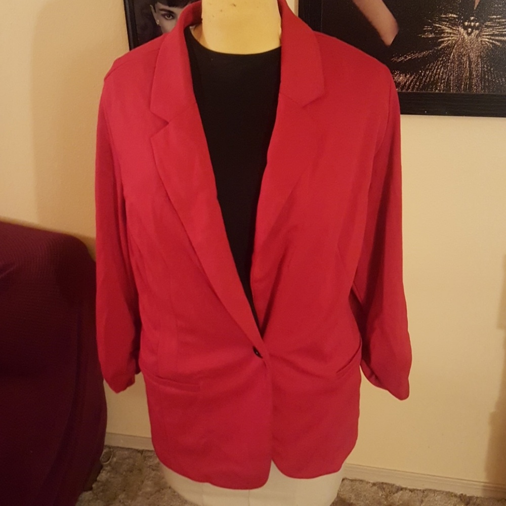 Style & Co Red Stretchy Blazer